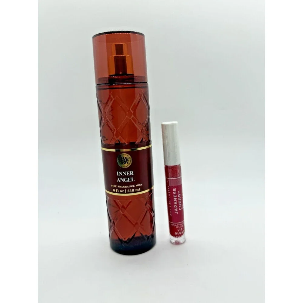 Bath & Body Works Inner Angel Fine Fragrance Mist, Japanese Cherry Lip Gloss Set